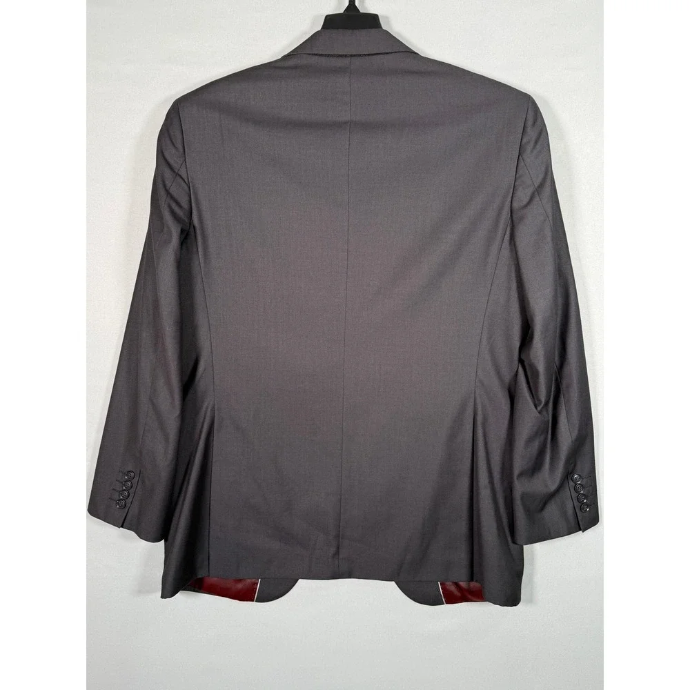 Karako Suits Mens Charcoal Grey Blazer‎ Jacket 40R 2 Button Wool Blend Business